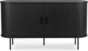 Kétajtós, tolóajtós komód 140 cm méretben, fekete színben TRISH