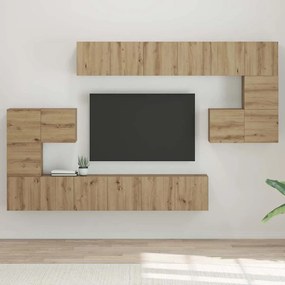 TV szekrény garnitúra 10 pcs kézműves tölgy 60 x 30 x 30 cm