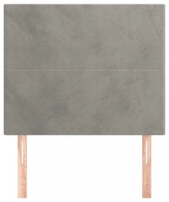 világosszürke bársony fejtámla 100x5x118/128 cm