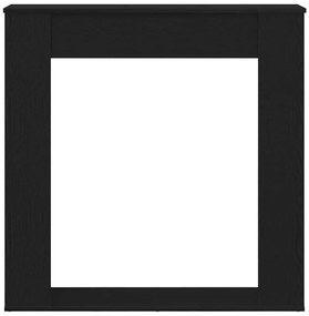 fekete tölgy színű szerelt fa kandallóburkolat 100x20x100 cm