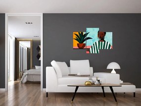 Kép - Nő virággal (90x60 cm)