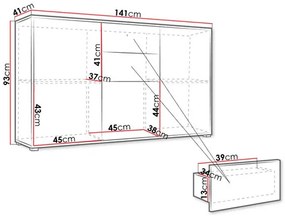 Komód Alkyra K3D2SZ AK02 (fehér). 1053637