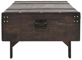 Vintage stílusú furnérlemez fa dohányzóasztal 120 x 55 x 35 cm
