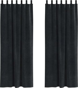 vidaXL Sötétítő függönyök 2 pcs Fekete 140 x 245 cm Bársony
