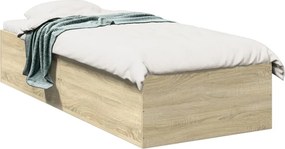 vidaXL sonoma tölgy színű szerelt fa ágykeret matrac nélkül 75x190 cm
