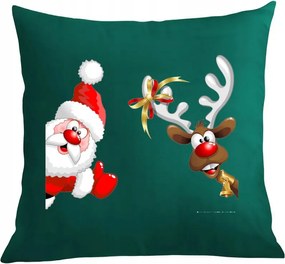 Párna párnahuzat Mikulás Rénszarvas Karácsony Ajándék