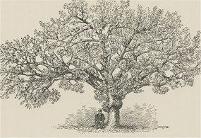 Fotótapéta Falra az előszoba konyhájába Fa illusztráció 152x104 Ragasztó