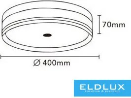 ELDLUX BL400-B3C Kerek Mennyezeti Lámpa LED IP20