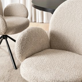 Forgószék bézs bouclé kárpittal – MUSSO