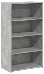 betonszürke szerelt fa magasszekrény 70 x 41 x 124 cm