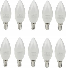 Led izzó Gyertya Kis Menetes E14 7W 6500K Szín Fehér Hideg Készlet 10db