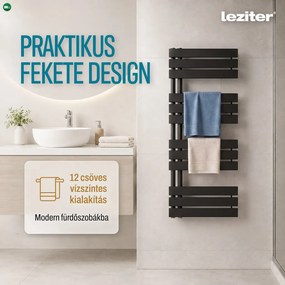 Solaro Design törölközőszárító radiátor 1200x500 mm fekete