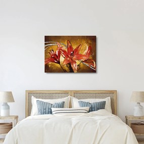 Kép a liliomvirágokról (üvegen) (70x50 cm)
