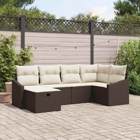 Kerti Kanapé Szett 6 pcs Barna 55 x 62 x 69 cm Poli rattan