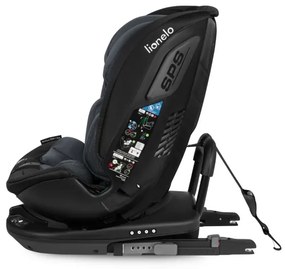 Lionelo - Forgatható autósülés alappal BASTIAAN i-Size 40-150 cm Szürke (Stone)