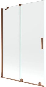 Mexen Velar, 2 szĂĄrnyas eltolhatĂł kĂĄdparavĂĄn 120 x 150 cm, 8mm ĂĄtlĂĄtszĂł ĂŒveg, rĂłzsaszĂn arany, 896-120-000-01-60