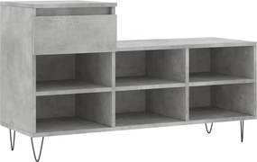 vidaXL betonszürke szerelt fa cipőszekrény 102x36x60 cm