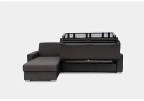 Ágyazható sarokkanapé tárolóval, L alakú, LEKA lv., barna