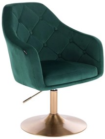 HR831 Sötétzöld Modern Velúr Szék Arany lábbal