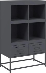 vidaXL antracitszürke acél magasszekrény 68x39x111,5 cm
