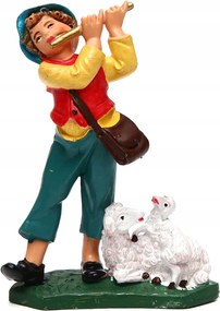 Karácsonyi betlehem figura Fiú Fúzióval És Bárányokkal 10cm-es figurákhoz