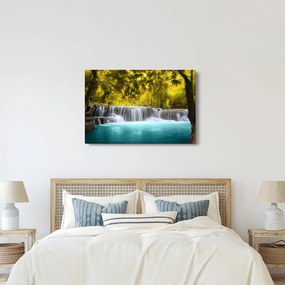 Kép - Vízesés, élénk színekkel (90x60 cm)