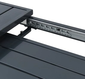 Bővíthető kertasztal 2 db Anthracite 210x90x73 cm Acél, Bővíthető kertasztal Anthracite (140-210)x90x73 cm Acél