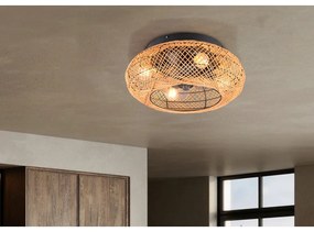 Barna mennyezeti lámpa távirányítóval-ventilátorral Lillesand – Trio