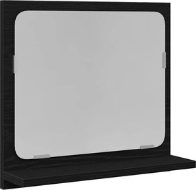 vidaXL fekete tölgy színű szerelt fa fürdőszobatükör 40x10,5x37 cm