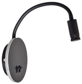 Milagro LED flexibilis fali lámpa BASE 1xLED/8W+1xLED/2W/230V fekete/ezüst MI1125