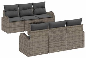 vidaXL Kerti Kanapé Szett Szürke 55 x 55 x 37 cm polirattan