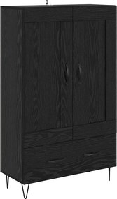 vidaXL Magasfiú fiókkal Fekete tölgy 69,5 x 31 x 115 cm Faanyag