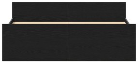 fekete tölgy színű szerelt fa ágykeret matrac nélkül 120x190 cm