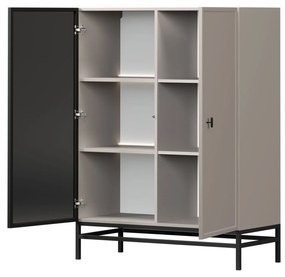 Lorini vitrin 100 cm - kasmír / fekete T-bar fogantyú / fém lábak