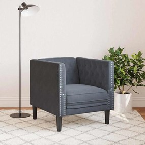 Chesterfield Kanapé Szék Argyle Sötétszürke 71 x 74.5 x 70.5 cm