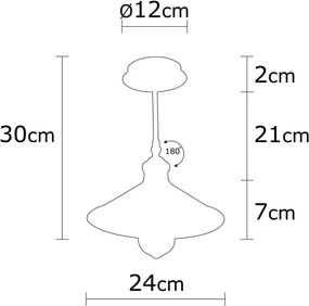 Bronzszínű mennyezeti lámpa fém búrával ø 24 cm Berceste – Opviq lights
