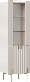 Malmi vitrines szekrény 60 cm négyajtós - kasmír / arany lábak