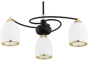 Argon 6144 - Csillár rúdon AVILA PLUS 3xE27/15W/230V fekete/arany/fehér