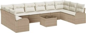 vidaXL Kanapé Szett párnával 11 pcs Bézs Polyrattan