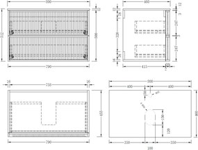 AREZZO design SAVONA 80 cm-es alsószekrény 2 fiók, matt fehér