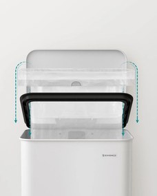 Pedálos szemeteskuka 40L, fehér, 15 szemeteszsákkal