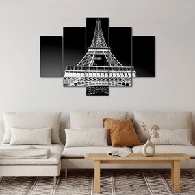 Kép - Eiffel-torony, fekete-fehér (150x105 cm)