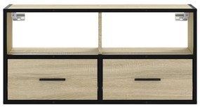 sonoma tölgy színű szerelt fa és fém TV-szekrény 80x31x39,5 cm