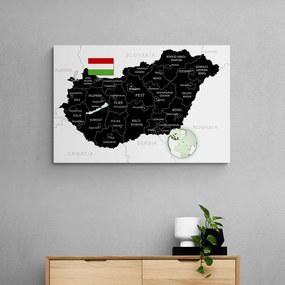 Kép stílusos fekete Magyarország térkép