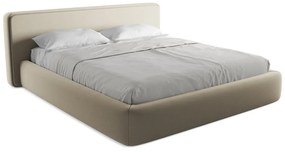 Bézs kárpitozott ágyneműtartós franciaágy ágyráccsal 180x200 cm Kiana – Makamii