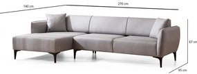 Belissimo világosszürke sarokkanapé, bal oldali – Balcab Home