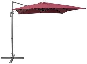 Függő bordó napernyő ⌀ 250 cm MONZA Beliani