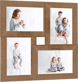 vidaXL világosbarna MDF fényképkeretszett 4 db 13 x 18 cm-es képhez