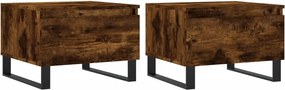 vidaXL 2 db füstös tölgy szerelt fa dohányzóasztal 50 x 46 x 35 cm