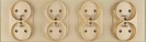Kontakt Elektromos Aljzat Tűvel Üveg FI60 Négyes 4x2 Arany